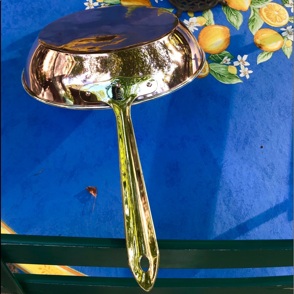 “Look for the Silver Lining”. Copper frying pan.